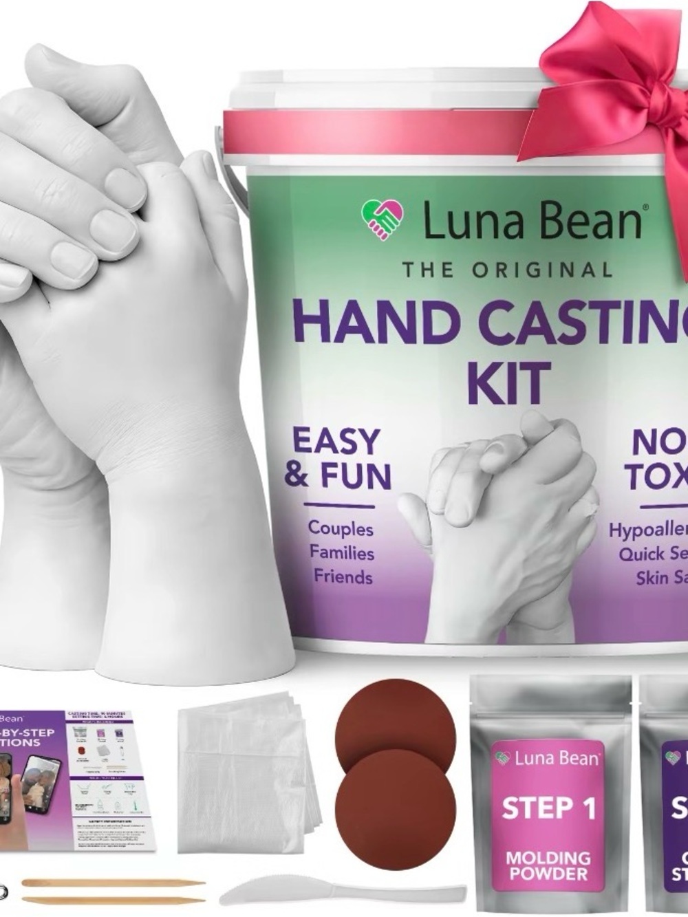 Luna Bean Original Hand Casting Kit - Mother’s Day Gift, Anniversary Gifts